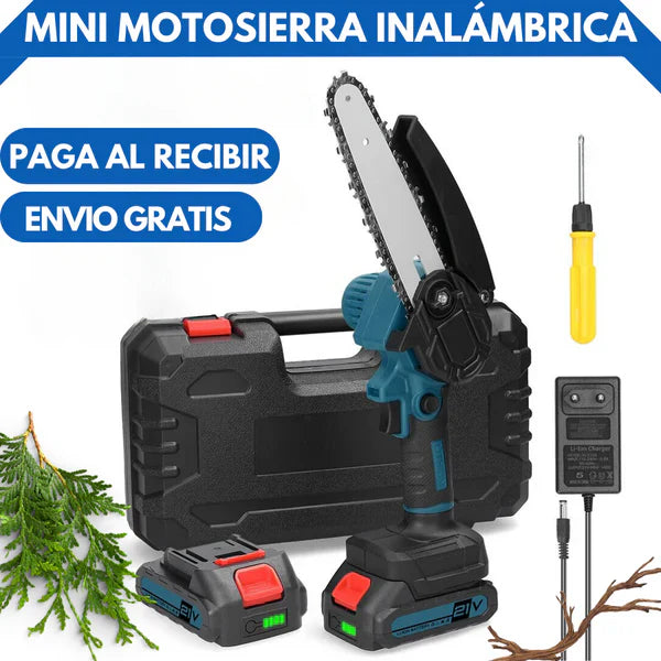 Motosierra Inalambrica Recargable + 2 Baterias Recargables